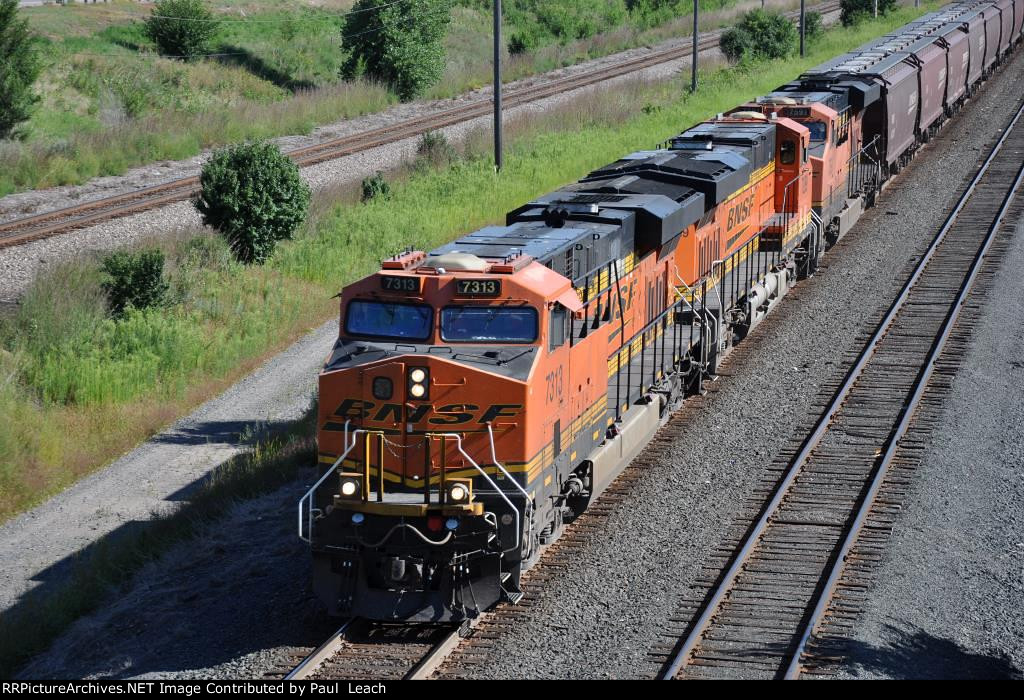 Grain train rolls west